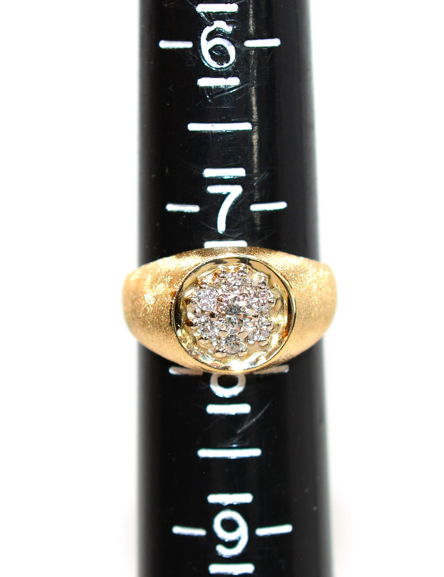 Natural Diamond Ring 14K Solid Gold .28tcw Men's Ring Cocktail Ring Statement Ring Cluster Ring Estate Jewelry Fine Vintage Ring Gentlemens