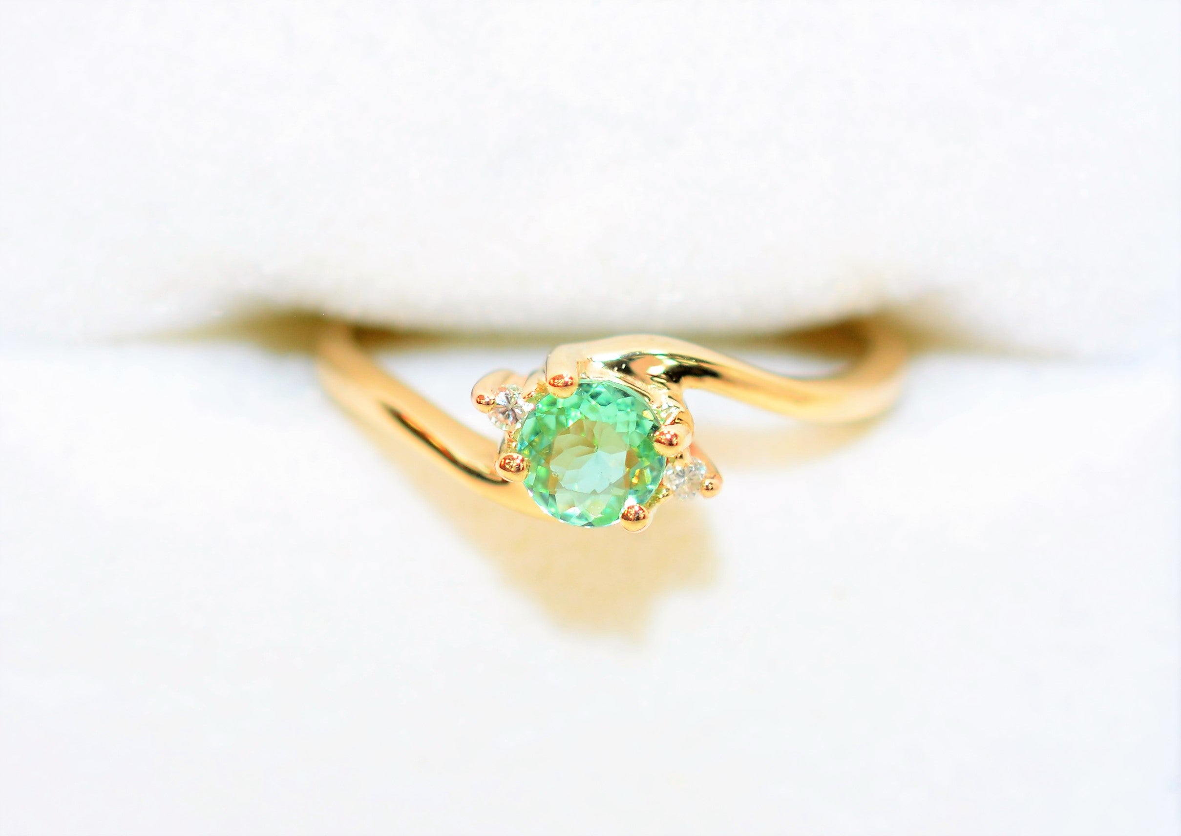 Natural Paraiba Tourmaline & Diamond Ring 14K Solid Gold .39tcw Gemstone Women's Ring Multi-Stone Statement Estate Jewelry Fine Jewellery