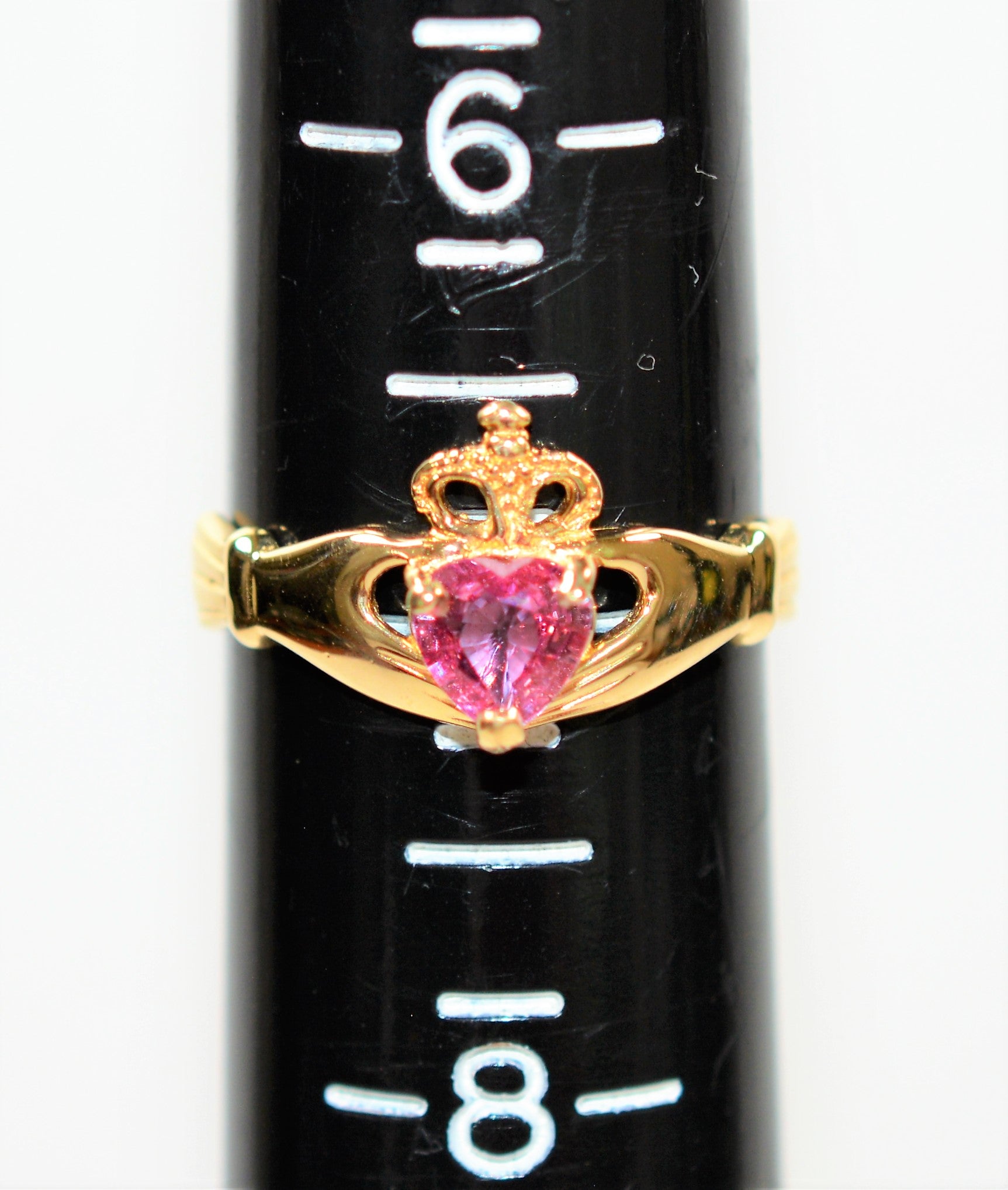 Irish Claddagh Ring Natural Padparadscha Sapphire Ring 14K Solid Gold .79ct Gemstone Ring Heart Ring Engagement Ring Promise Ring Jewellery