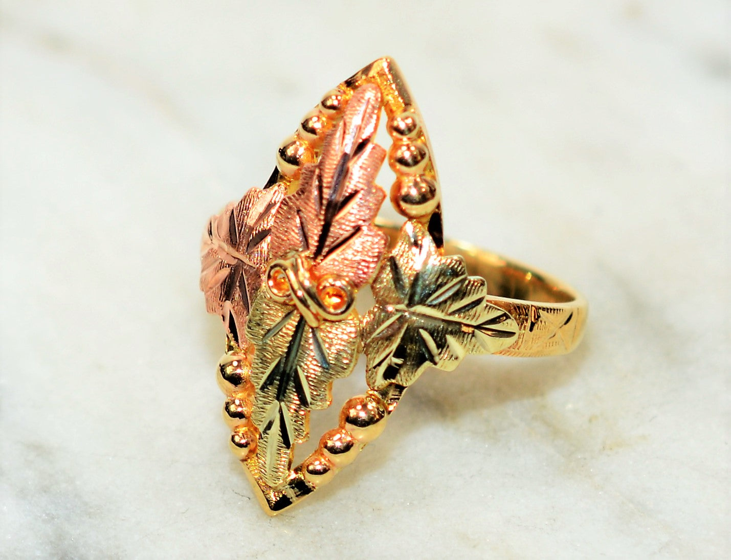 Black Hills Gold Ring 10K Solid Gold Ladies Ring Bohemian Ring Nature Jewelry USA Jewelry Leaf Ring Vine Ring No Stone Ring Women's Ring