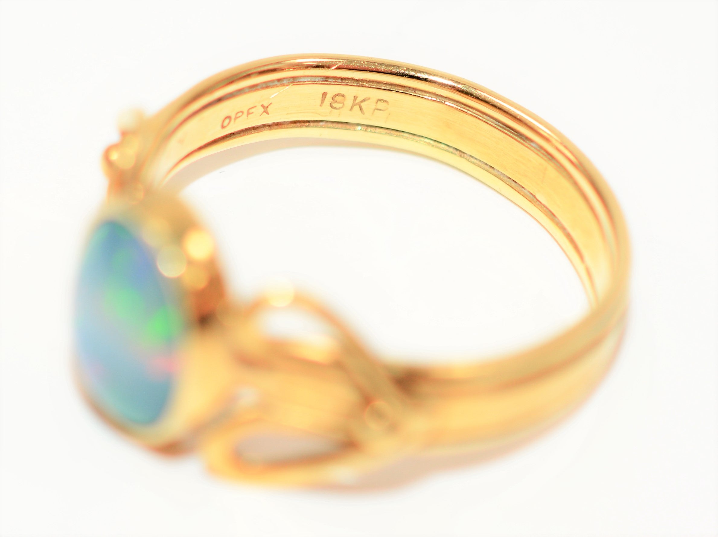 Opex Natural Black Opal Ring 18K Solid Gold 1.70ct Lightning Ridge Opal Ring Solitaire Ring Vintage Ring Birthstone Ring Estate Ring Jewelry