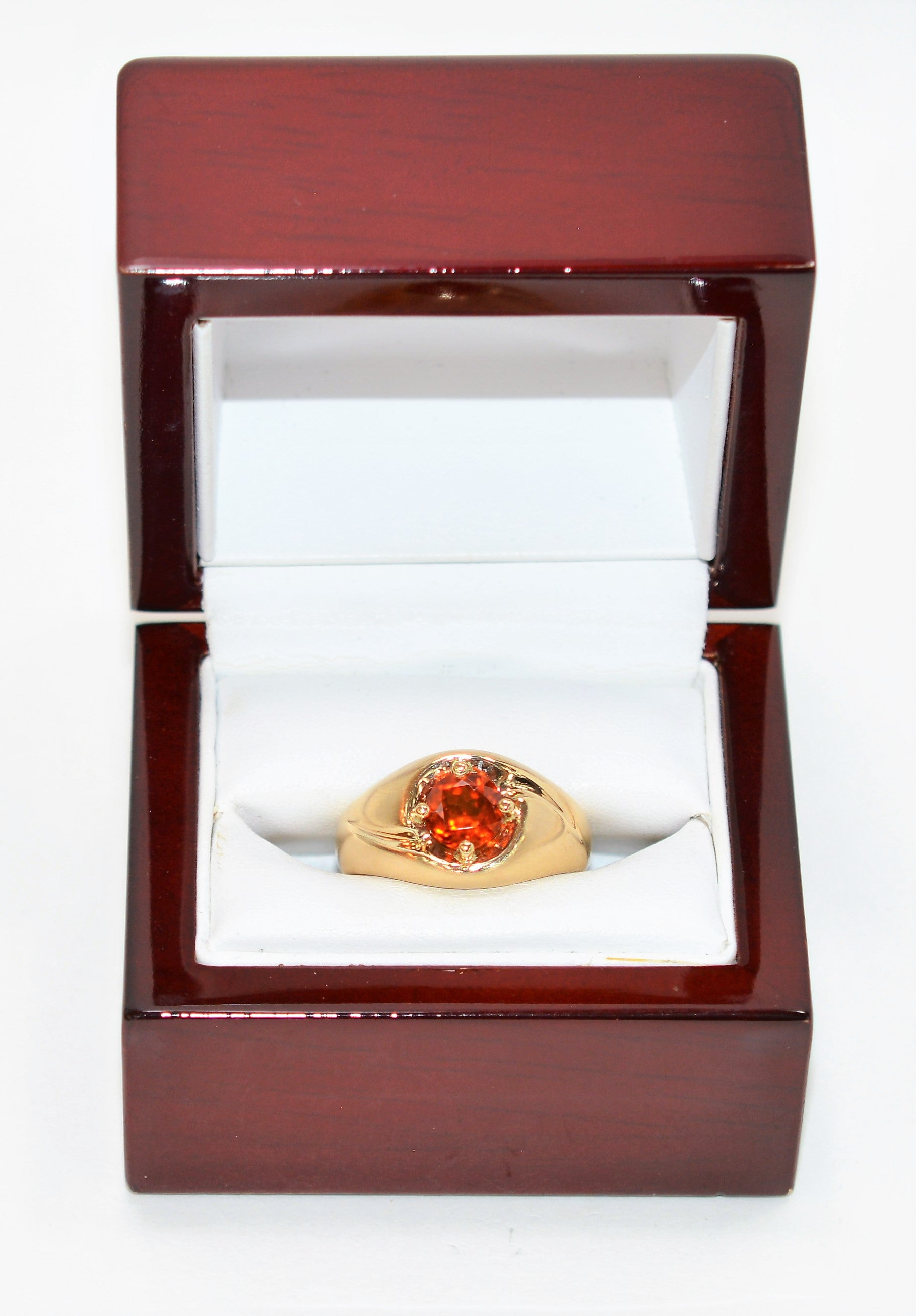 Natural Spessartine Mandarin Garnet Ring 10K Solid Gold 1.53ct Solitaire Ring Spessartine Ring Orange Ring Birthstone Ring Estate Men's Ring