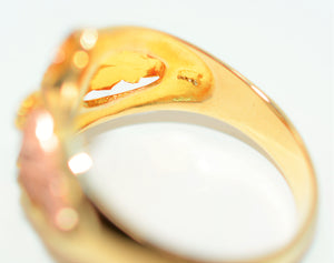 Black Hills Gold Ring 10K Solid Gold Men's Ring Leaf Ring Boho Ring Vine Ring Nature Ring USA Jewelry Statement Ring Black Hills Dakota Gold