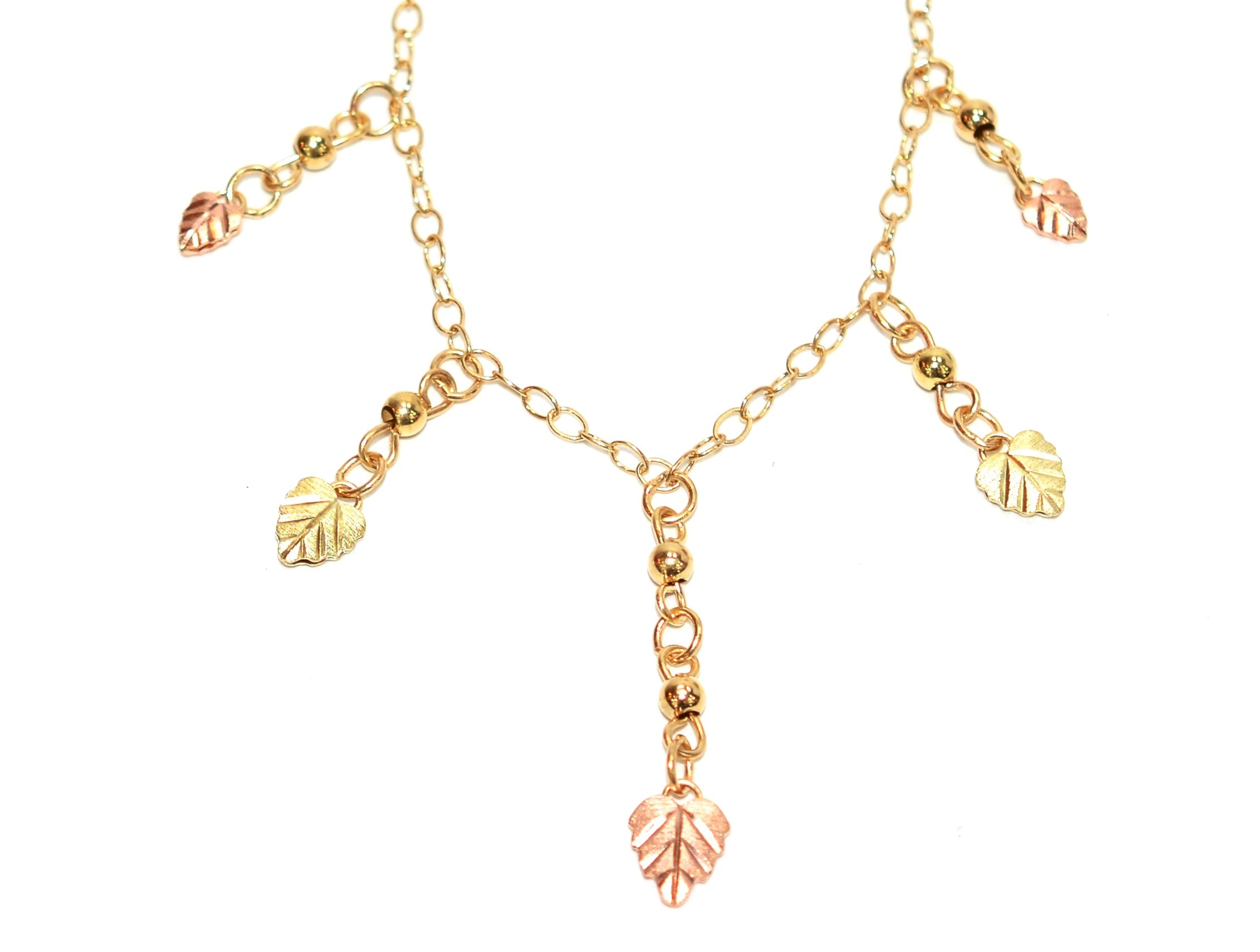Black Hills Gold Necklace 10K Solid Gold Leaf Necklace Tri Colored Gold Necklace South Dakota Jewelry Estate Jewellery Fine Vintage Necklace