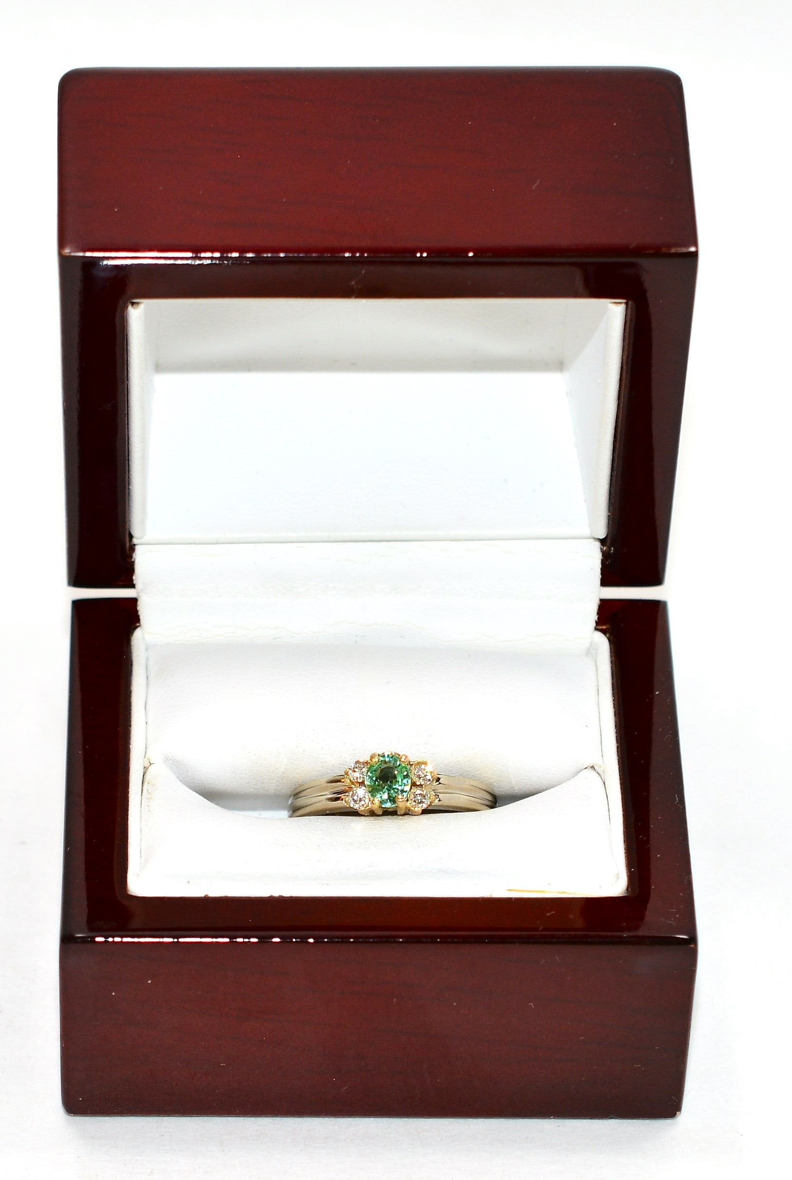 Natural Paraiba Tourmaline & Diamond Ring 14K White Gold .58tcw Birthstone Gemstone Two Tone Gold Statement Engagement Cocktail Estate Ring