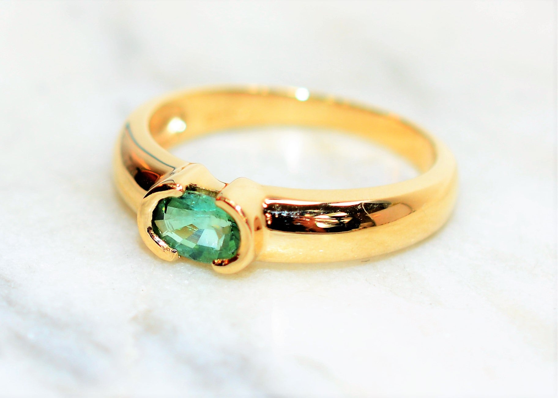 Natural Paraiba Tourmaline Ring 14K Solid Gold .50ct Gemstone Ring Birthstone Ring Women's Ring Solitaire Ring Statement Ring Stackable Ring