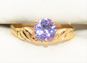 Natural Tanzanite Ring 14K Solid Gold 1.09ct Solitaire Ring Vintage Ring Estate Jewelry Ladies Ring Women's Ring Jewellery Gemstone Ring