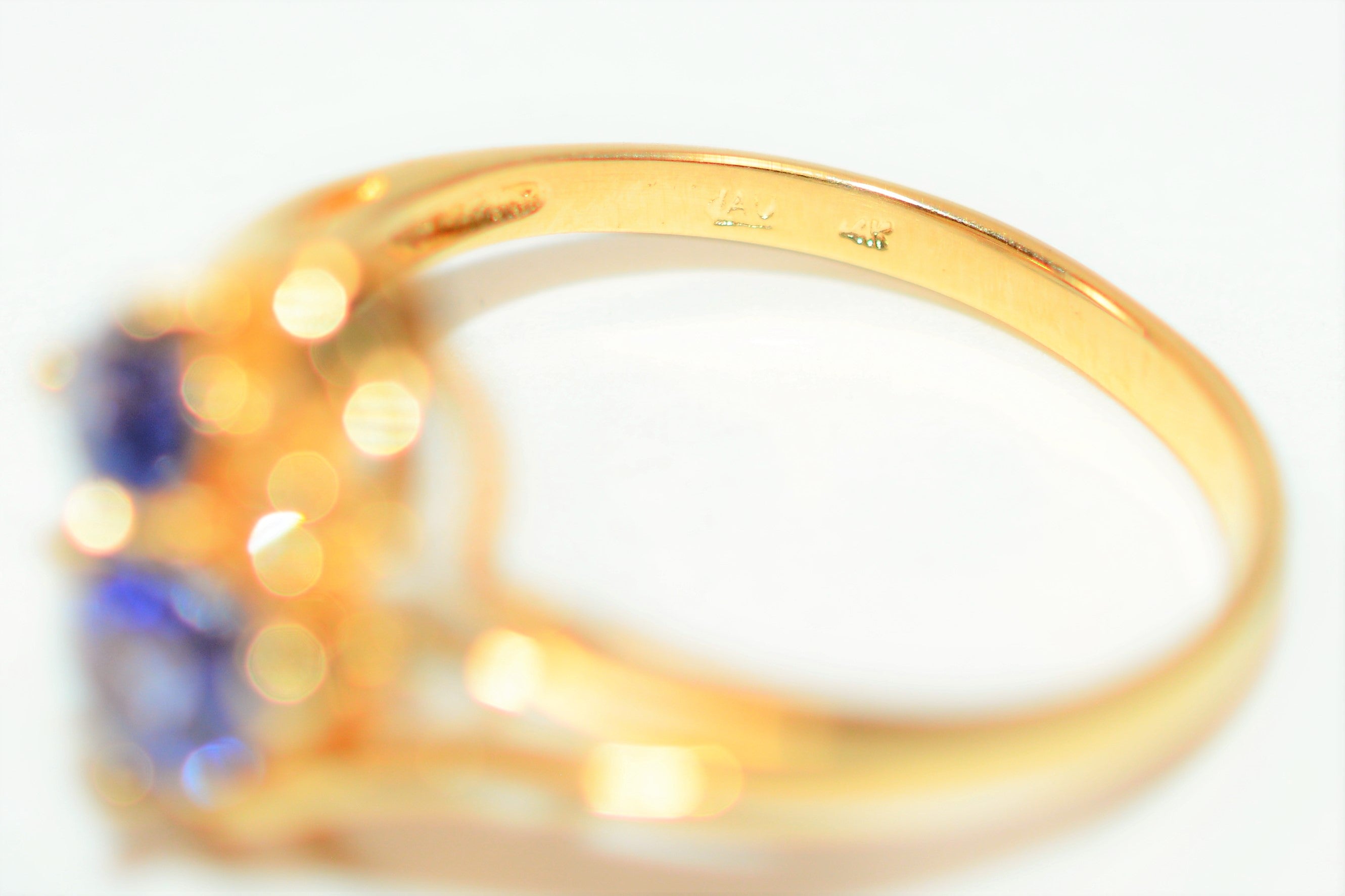 Natural Tanzanite & Diamond Ring 14K Solid Gold 1.00tcw Multi-Stone Ring Statement Ring Tanzanite Ring Ladies Ring Women's Ring Vintage Ring
