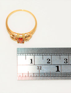 Natural Spessartine Mandarin Garnet & Diamond Ring 14K Solid Gold .59tcw Gemstone Ring Garnet Ring Birthstone Ring Orange Ring Cocktail Ring