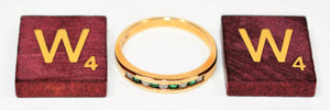 Natural Colombian Emerald & Diamond Band 10K Solid Gold .27tcw Emerald Ring Gemstone Ring Birthstone Ring Wedding Band Vintage Ring Bridal