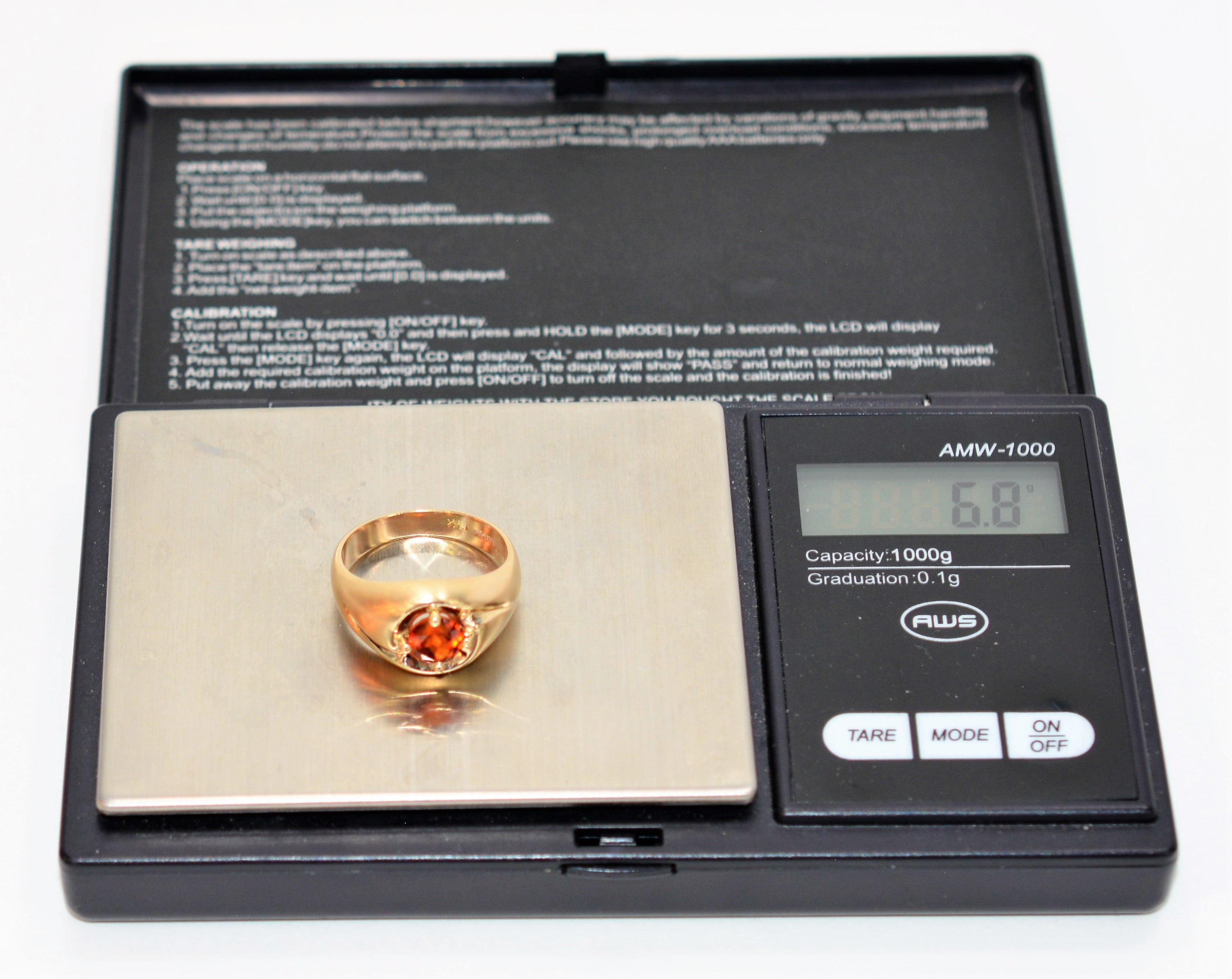 Natural Spessartine Mandarin Garnet Ring 10K Solid Gold 1.53ct Solitaire Ring Spessartine Ring Orange Ring Birthstone Ring Estate Men's Ring