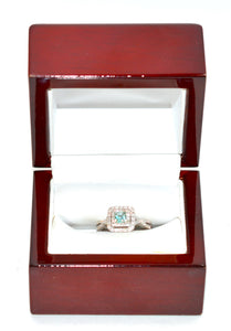 Natural Paraiba Tourmaline & Diamond Ring 10K White Gold .46tcw Blue Gemstone Engagement Bridal Wedding Cocktail Ring Statement Ring Estate