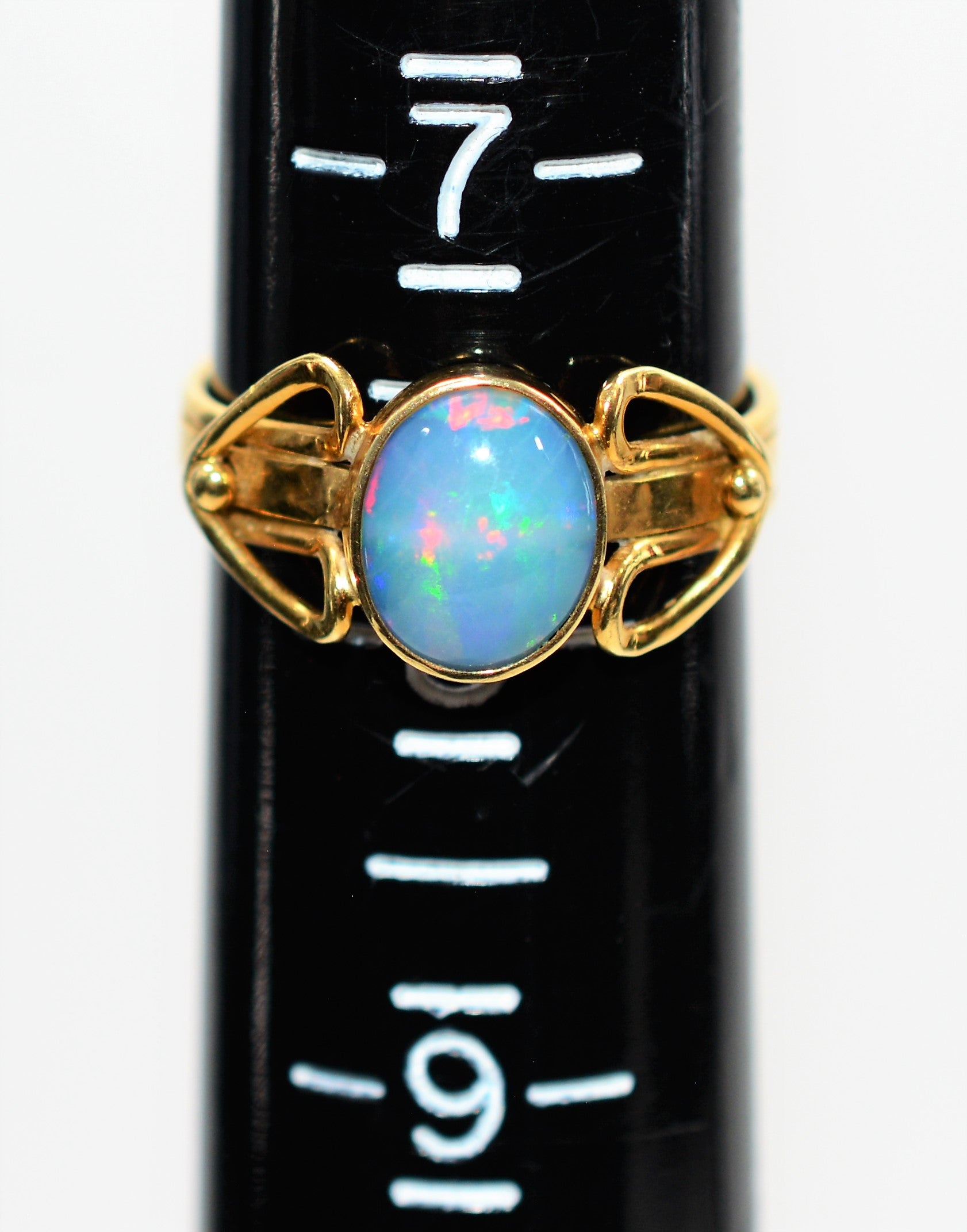 Opex Natural Black Opal Ring 18K Solid Gold 1.70ct Lightning Ridge Opal Ring Solitaire Ring Vintage Ring Birthstone Ring Estate Ring Jewelry