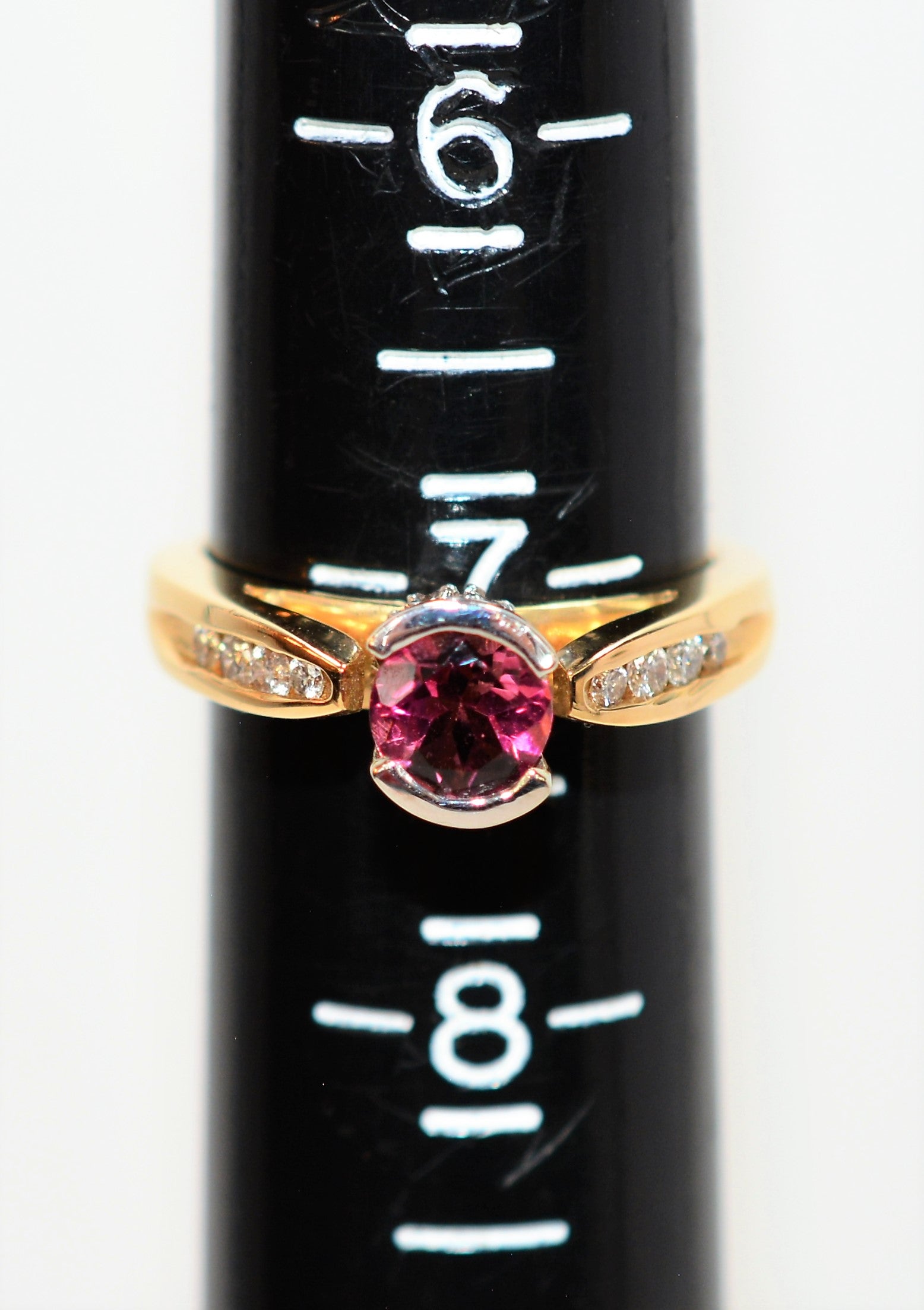 Natural Rubellite & Diamond Ring 14K Solid Gold .98tcw Pink Tourmaline Ring Womens Ring Engagement Ring Cocktail Ring Statement Ring Bridal