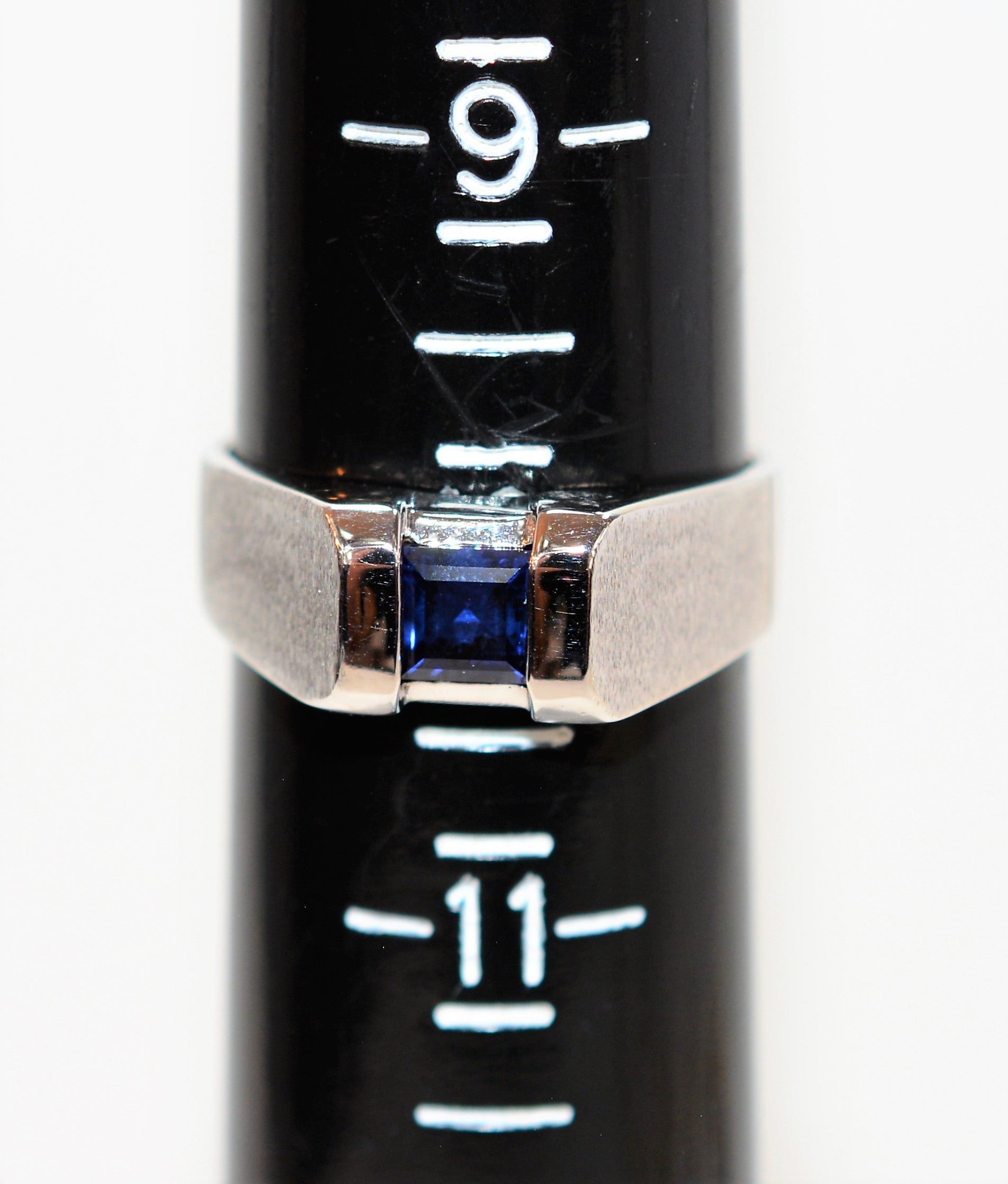 Natural Sapphire Ring 10K Solid White Gold .87ct Ring Solitaire Ring Men's Ring Gemstone Ring Birthstone Ring Cocktail Ring Statement Ring