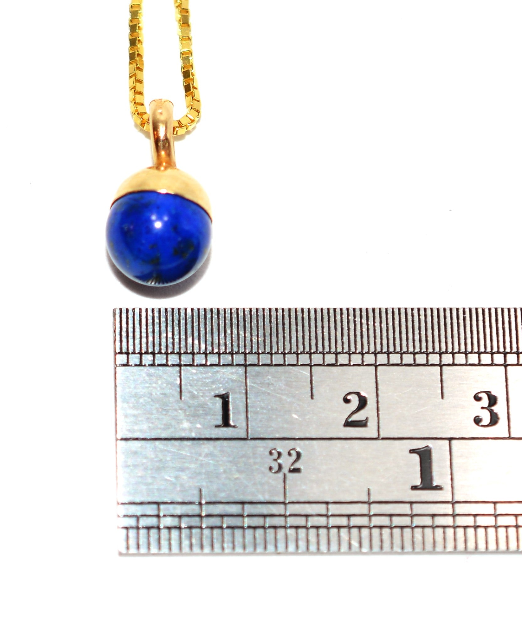 Natural Lapis Lazuli Necklace 14K Solid Gold Pendant Estate Jewellery Vintage Necklace Ladies Womens Fine Birthstone Blue Gemstone Solitaire