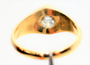 Natural Diamond Ring 14K Solid Gold .25ct Solitaire Ring Men's Ring Statement Ring Cocktail Ring Vintage Ring Estate Ring Estate Jewelry