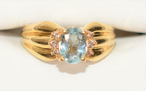 Natural Paraiba Tourmaline & Diamond Ring 14K Solid Gold 1.36tcw Rare Gemstone Women's Ring Diamond Halo Birthstone Ring Fine Estate Jewelry