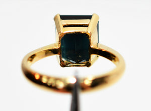 Natural Indicolite Tourmaline Ring 18K Solid Gold 4.54ct Solitaire Ring Blue Tourmaline Ring Gemstone Ring Women's Ring Fine Engagement Ring