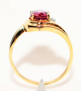 Natural Rubellite & Diamond Ring 14K Solid Gold 1.58tcw Pink Tourmaline Ring Gemstone Ring Womens Ring Ladies Ring Statement Ring Birthstone