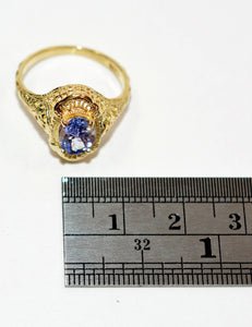 Natural Tanzanite Ring 10K Solid Gold 1.19ct Solitaire Ring Filigree Ring Statement Ring December Birthstone Ring Vintage Ring Antique Ring