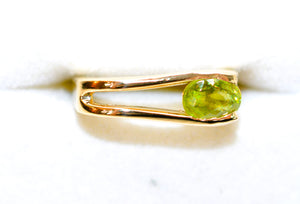 Natural Sphene Ring 14K Solid Gold Ring 1.09ct Gemstone Ring Titanite Ring Solitaire Ring Yellow Ring Green Ring Square Ring Womens Ring Jewelry