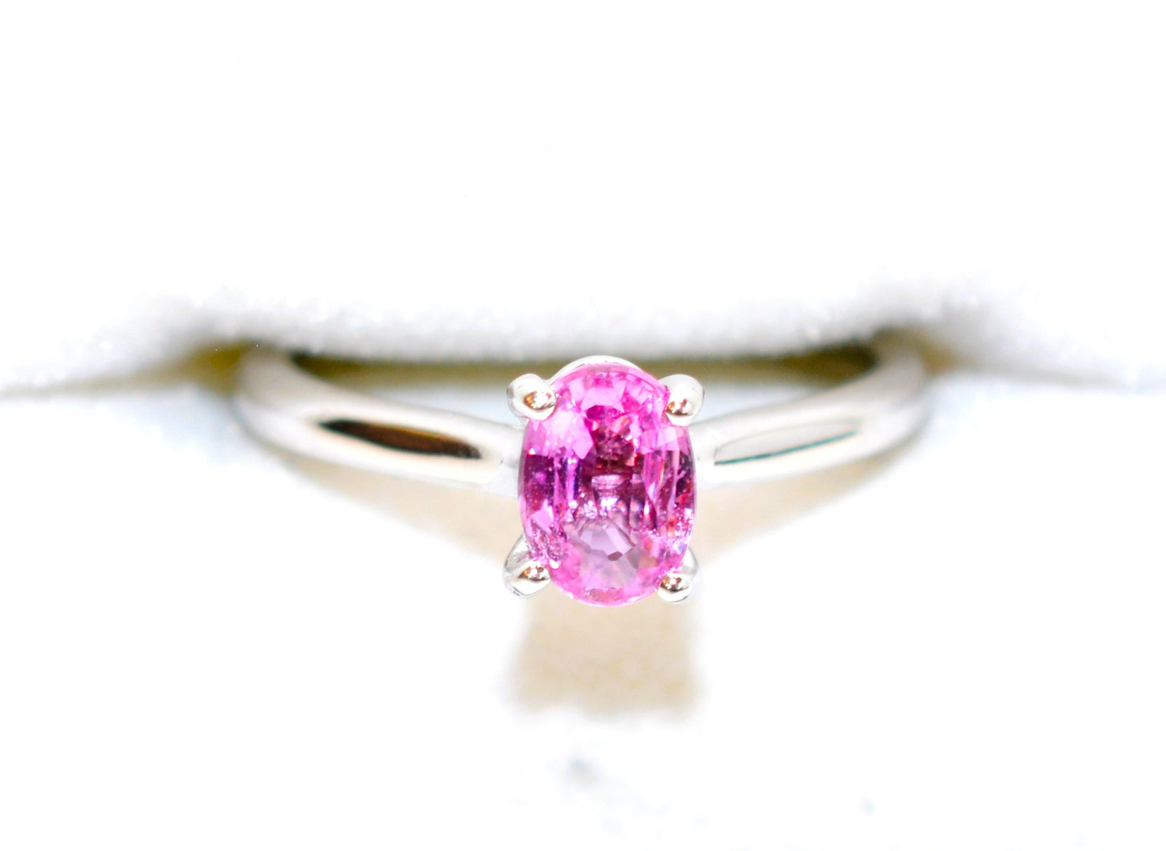 Natural Padparadscha Sapphire Ring White Gold Ring .87ct Ceylon Ring Sapphire Ring Solitaire Ring Engagement Ring Bridal Jewelry Pink Ring