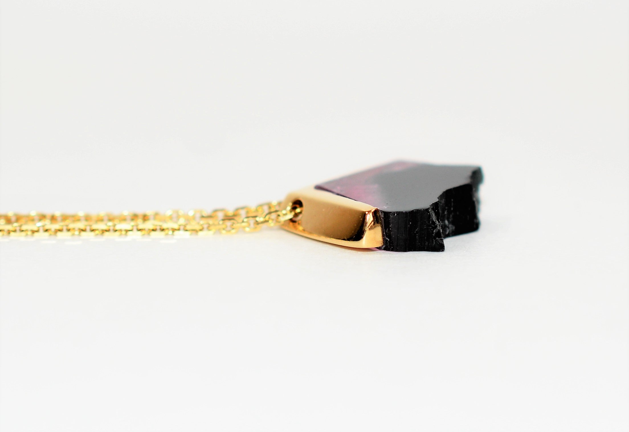 Natural Watermelon Tourmaline Necklace 14K Solid Gold 6.83ct Gemstone Necklace Crystal Pendant Watermelon Crystal Vintage Jewelry Fine Cocktail