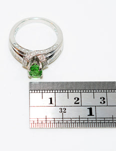 Natural Brazilian Paraiba Tourmaline & Diamond Ring 14K Solid White Gold 1.54tcw Gemstone Engagement Ring Bridal Jewelry Wedding Ring Cocktail Ring