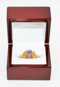 Natural Tanzanite & Diamond Ring 18K Solid Gold 1.41tcw Statement Ring Gemstone Ring December Birthstone Ring Cocktail Ring Tanzanite Ring