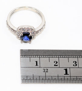 Natural Ceylon Sapphire & Diamond Ring 14K Solid White Gold 1.32tcw Sri Lankan Sapphire Ring Engagement Ring Bridal Jewelry Wedding Ring