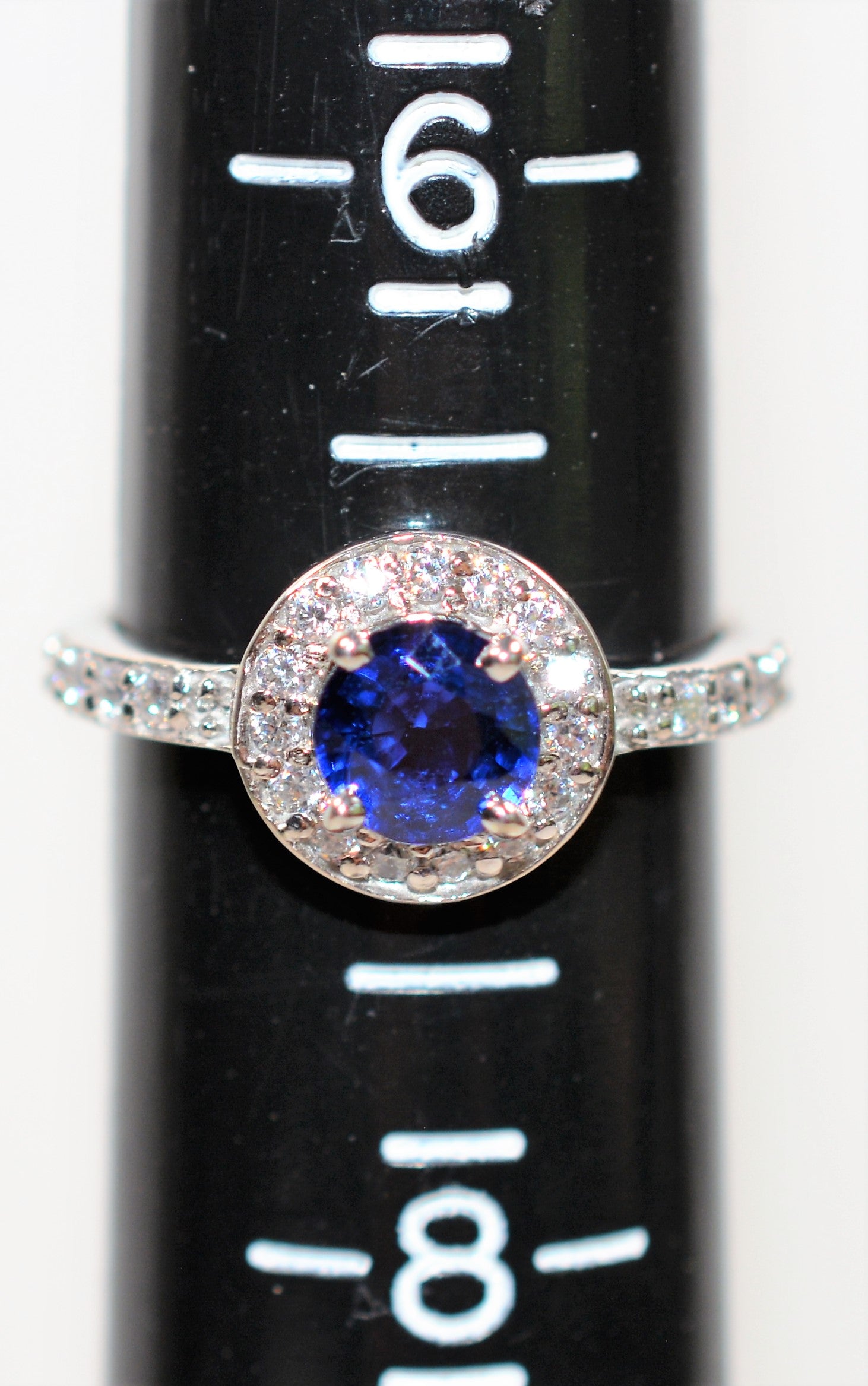 Natural Ceylon Sapphire & Diamond Ring 14K Solid White Gold 1.32tcw Sri Lankan Sapphire Ring Engagement Ring Bridal Jewelry Wedding Ring