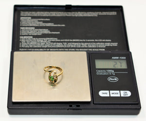 Natural Tsavorite Garnet Ring 10K Solid Gold .29ct Solitaire Ring Gemstone Ring Green Ring Women's Ring Ladies Ring Cocktail Ring Jewellery