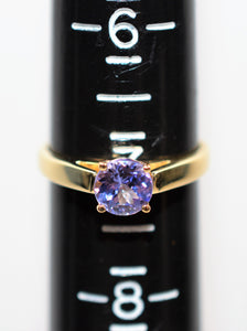 Natural Tanzanite Ring 14K Solid Gold 1.16ct Solitaire Ring Gemstone Ring Engagement Ring Wedding Ring Bridal Jewelry December Birthstone