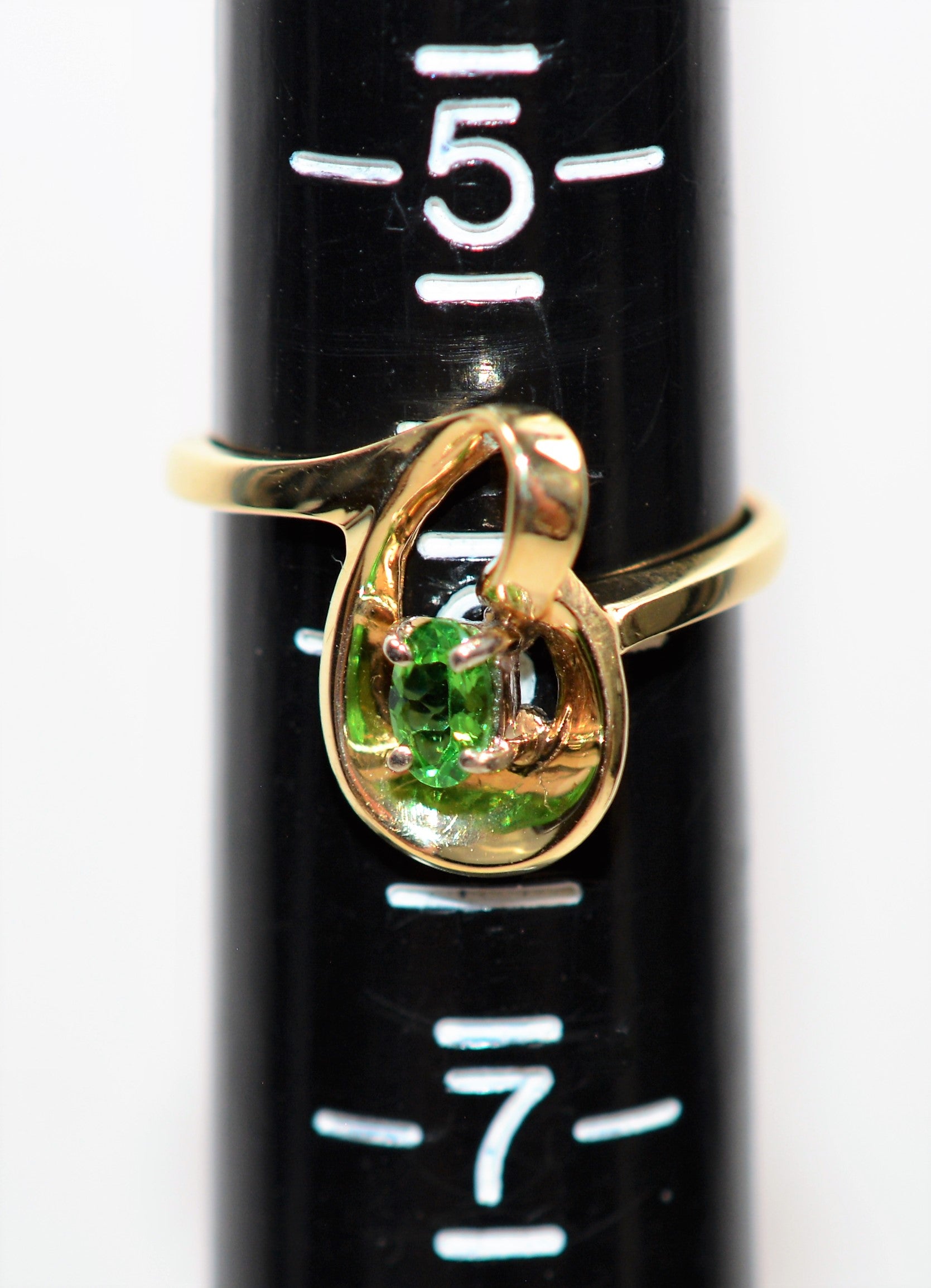 Natural Tsavorite Garnet Ring 10K Solid Gold .29ct Solitaire Ring Gemstone Ring Green Ring Women's Ring Ladies Ring Cocktail Ring Jewellery