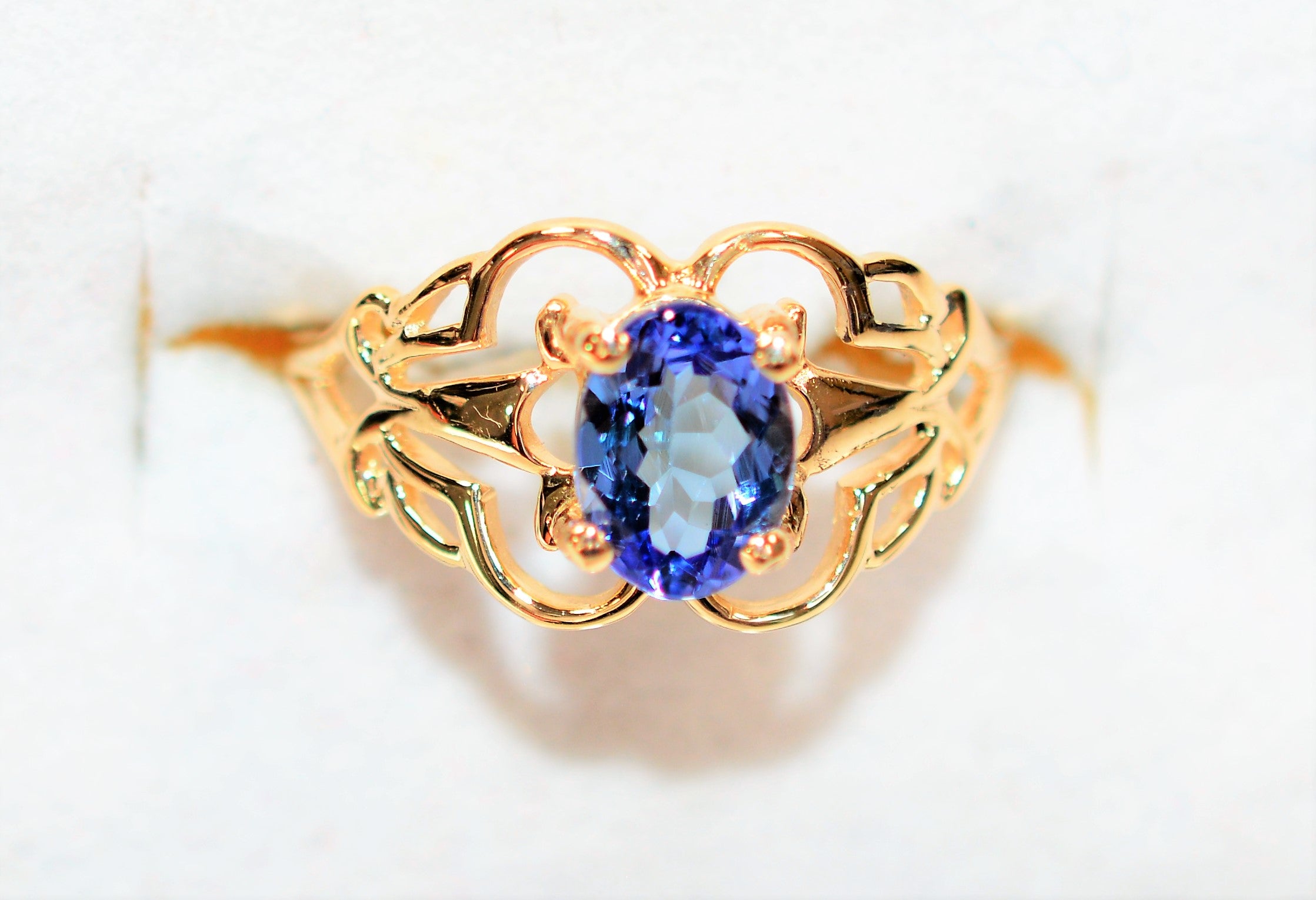 Natural Tanzanite Ring 14K Solid Gold .81ct Solitaire Ring Gemstone Ring December Birthstone Ring Vintage Ring Fine Jewelry Estate Jewellery