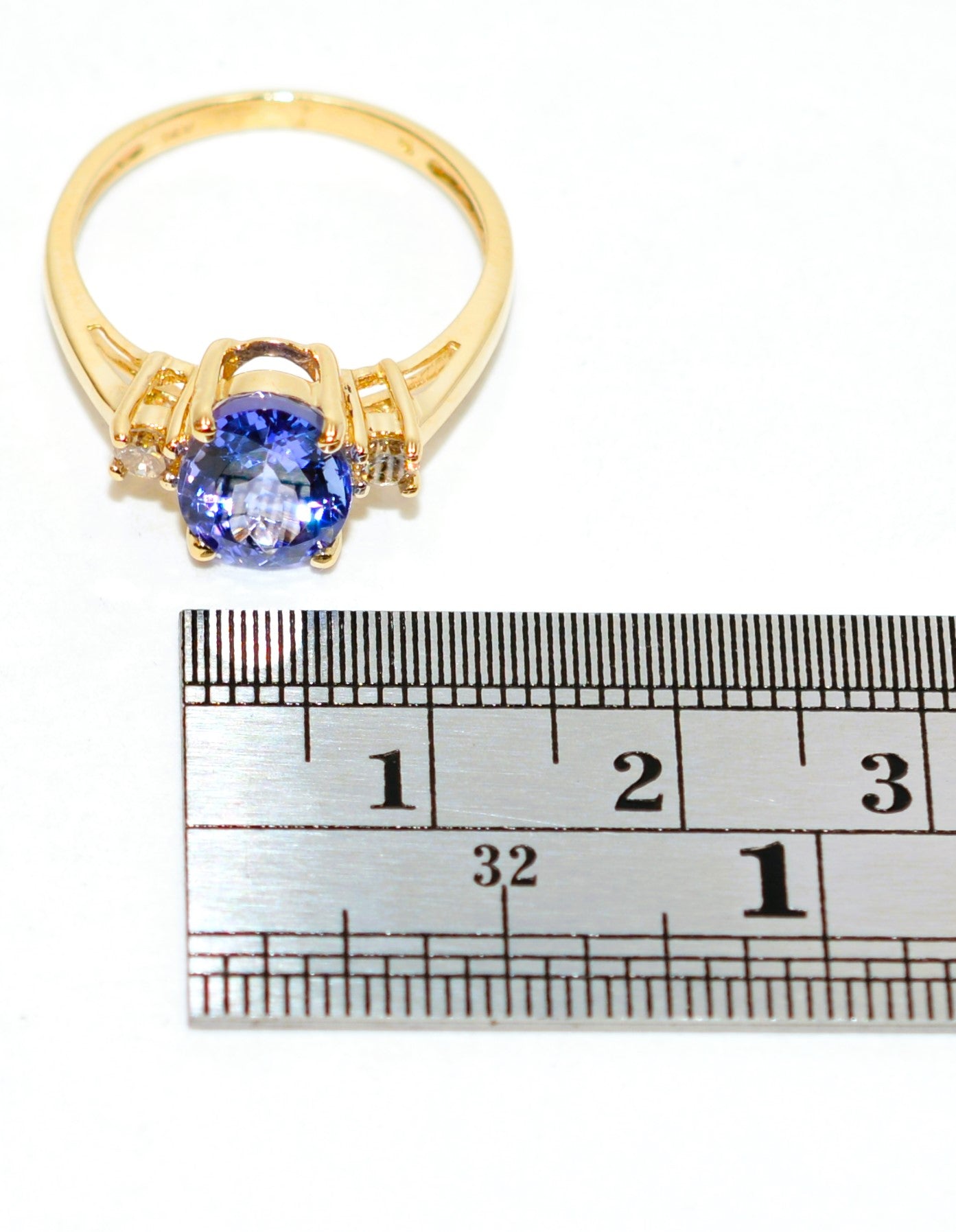 Natural Tanzanite & Diamond Ring 14K Solid Gold 2.86tcw Gemstone Ring Birthstone Ring Engagement Ring Cocktail Ring Estate Jewellery Blue