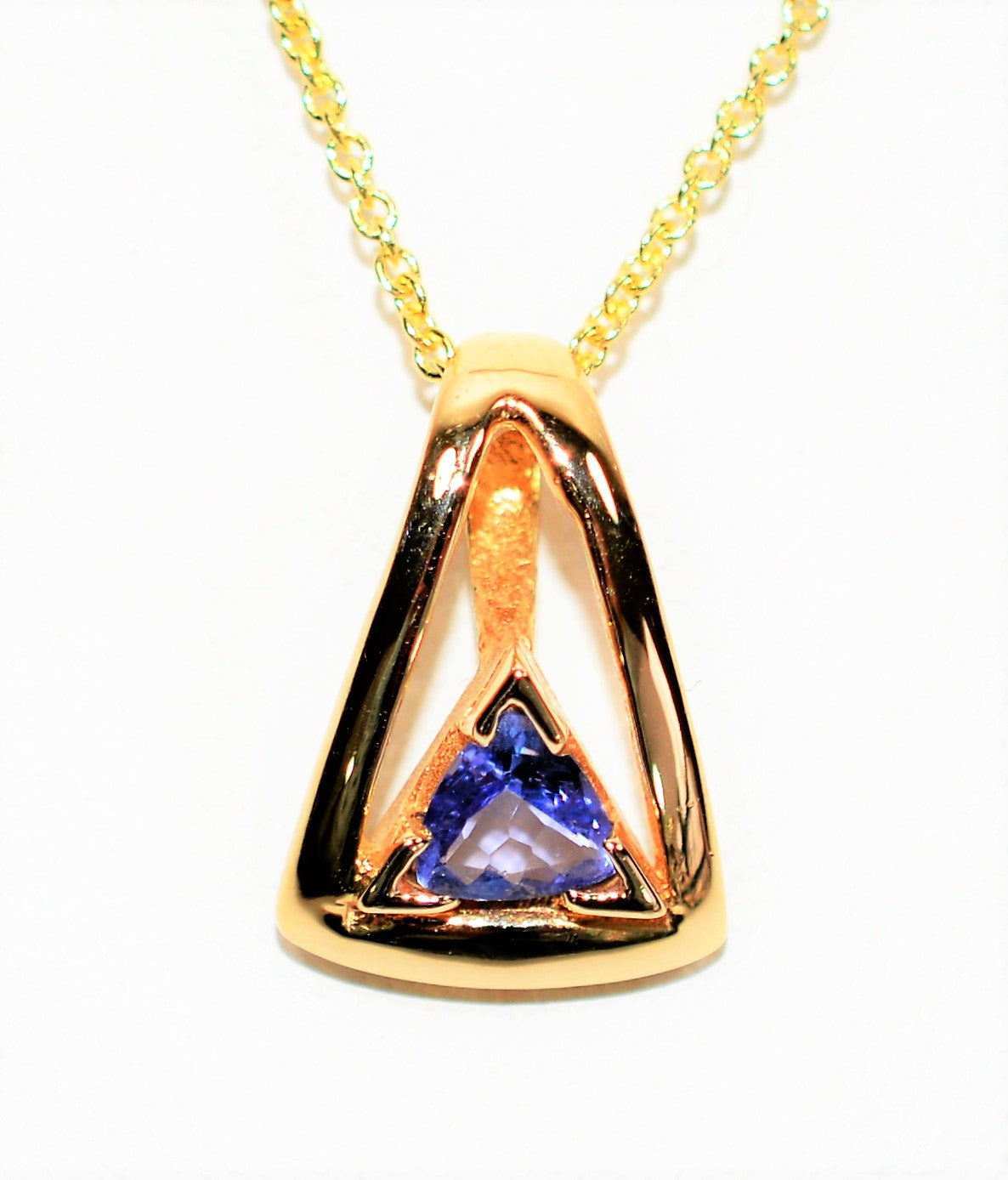 Natural D'Block Tanzanite Necklace 14K Solid Gold .50ct Pendant Necklace Gemstone Necklace Statement Necklace Womens Necklace Estate Jewelry