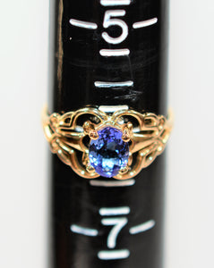 Natural Tanzanite Ring 14K Solid Gold .81ct Solitaire Ring Gemstone Ring December Birthstone Ring Vintage Ring Fine Jewelry Estate Jewellery