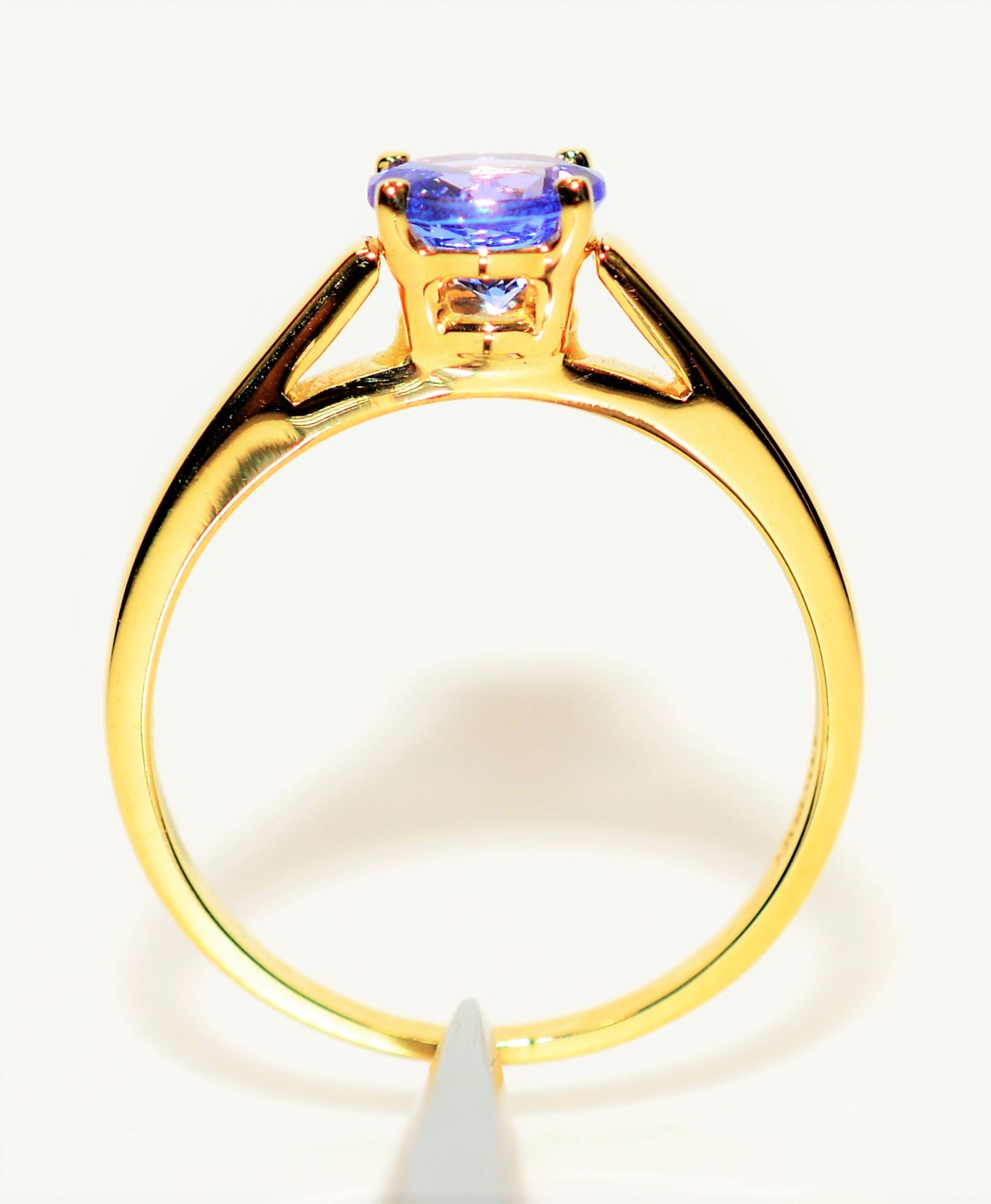 Natural Tanzanite Ring 14K Solid Gold .91ct Solitaire Ring Gemstone Ring Engagement Ring Wedding Ring Bridal Jewelry December Birthstone