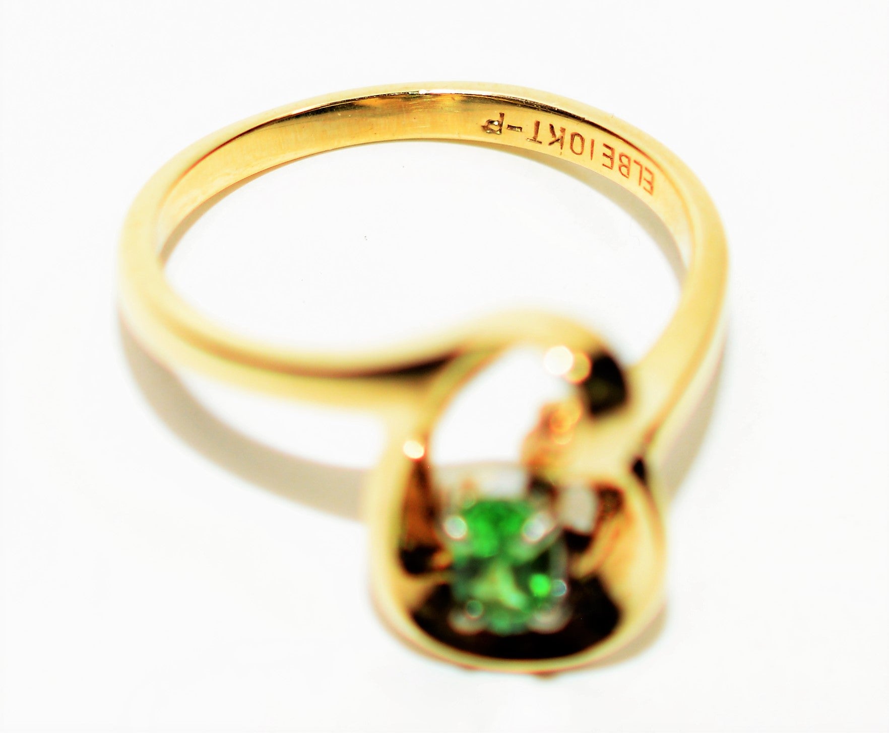 Natural Tsavorite Garnet Ring 10K Solid Gold .41ct Solitaire Ring Gemstone Ring Green Ring Women's Ring Ladies Ring Cocktail Ring Jewellery