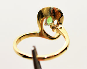 Natural Tsavorite Garnet Ring 10K Solid Gold .41ct Solitaire Ring Gemstone Ring Green Ring Women's Ring Ladies Ring Cocktail Ring Jewellery