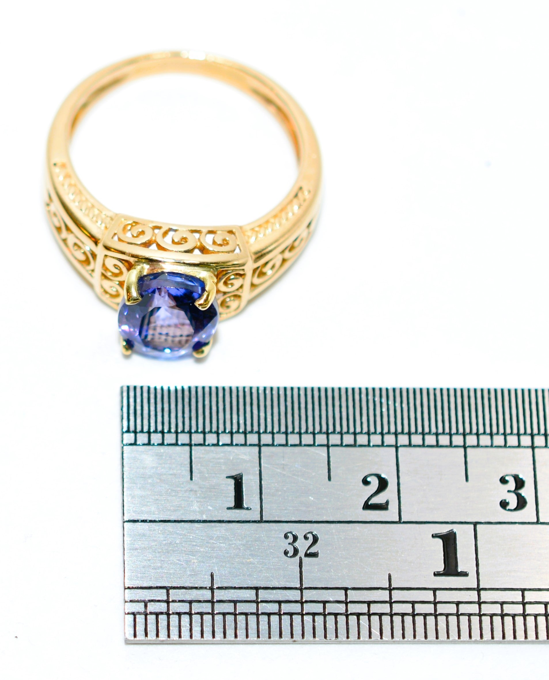 Certified Natural Tanzanite Ring 14K Solid Gold 2.69ct Solitaire Ring Vintage Ring December Birthstone Ring Estate Jewelry Jewellery