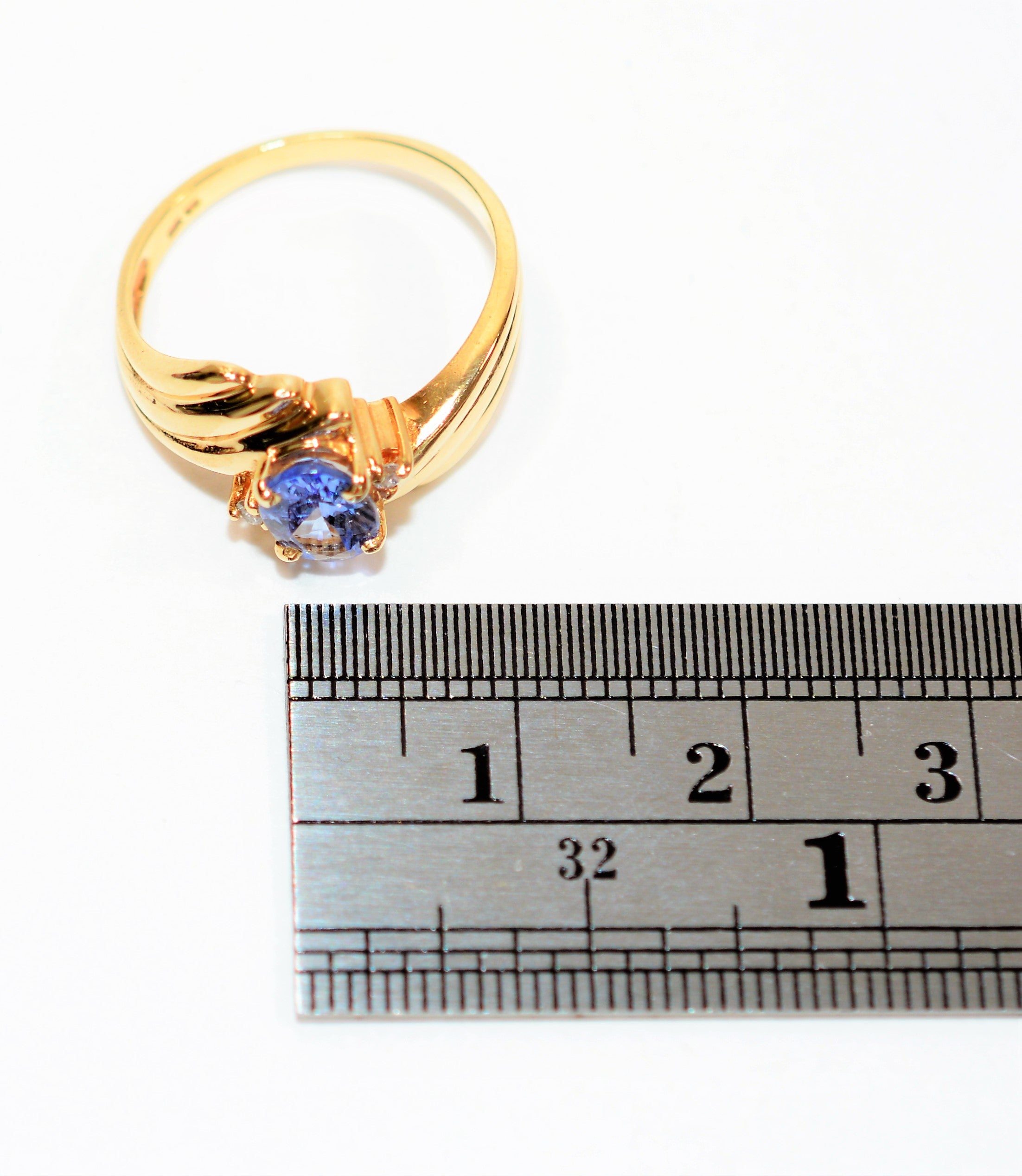 Natural Tanzanite & Diamond Ring 14K Solid Gold .79tcw Statement Ring Gemstone Ring Birthstone Ring Ladies Ring Women's Ring Cocktail Ring