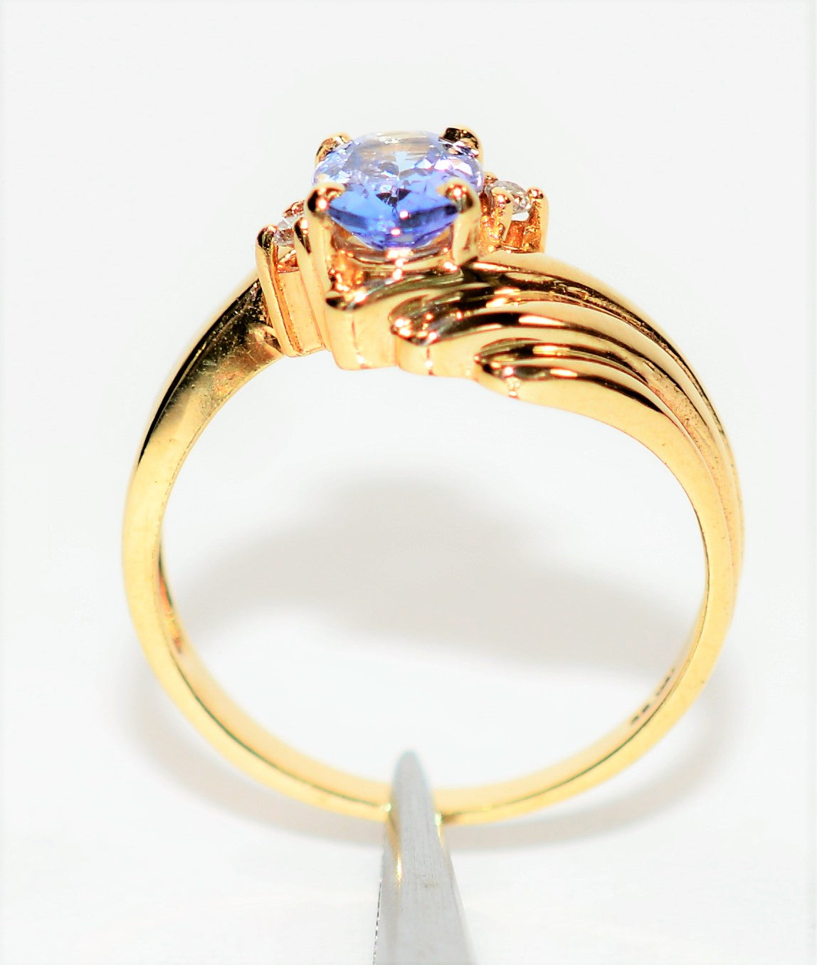 Natural Tanzanite & Diamond Ring 14K Solid Gold .79tcw Statement Ring Gemstone Ring Birthstone Ring Ladies Ring Women's Ring Cocktail Ring