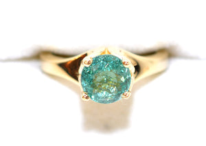 Certified Natural Paraiba Tourmaline Ring 14K Solid Gold 2.10ct Solitaire Gemstone Estate Jewelry Vintage Engagement Tulip Ladies Birthstone