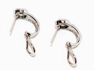 Natural Fancy Blue Diamond Earrings 14K Solid White Gold .48tcw Gemstone Earrings Hoop Earrings Drop Earrings Statement Cocktail Earrings