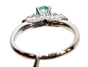 Scott Kay Natural Paraiba Tourmaline & Diamond Ring 14K White Gold 1.12tcw Engagement Wedding Statement Cocktail Bridal Jewelry