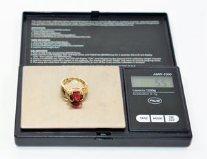 Natural Rubellite & Diamond Ring 14K Solid Gold 4.29tcw Pink Tourmaline Ring Statement Ring Women's Ring Birthstone Ring Gemstone Ring Estate