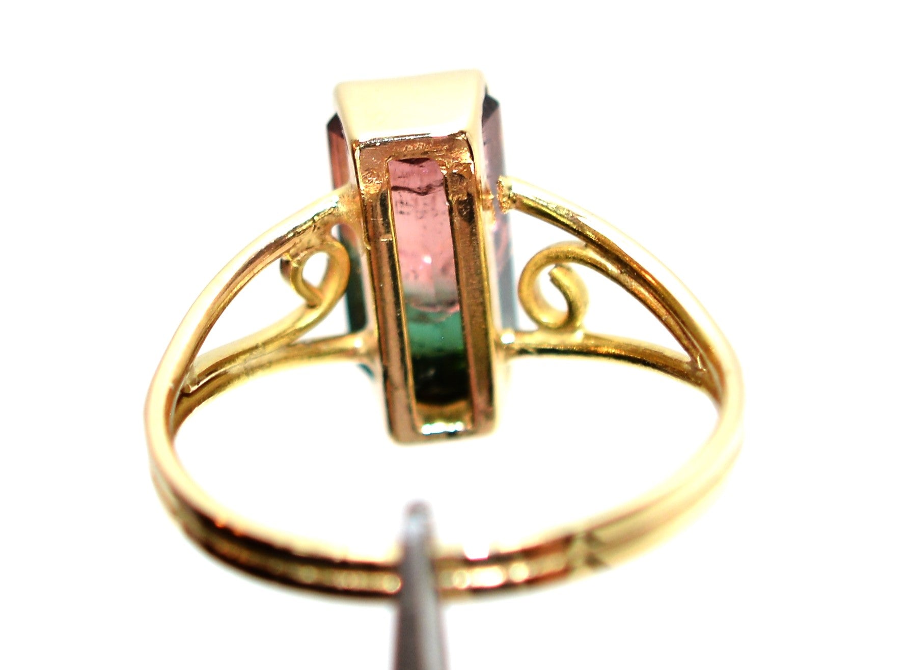 Natural Watermelon Tourmaline Ring 14K Solid Gold 1.75ct Solitaire Ring Gemstone Ring Women's Ring Ladies Ring Statement Ring Cocktail Ring